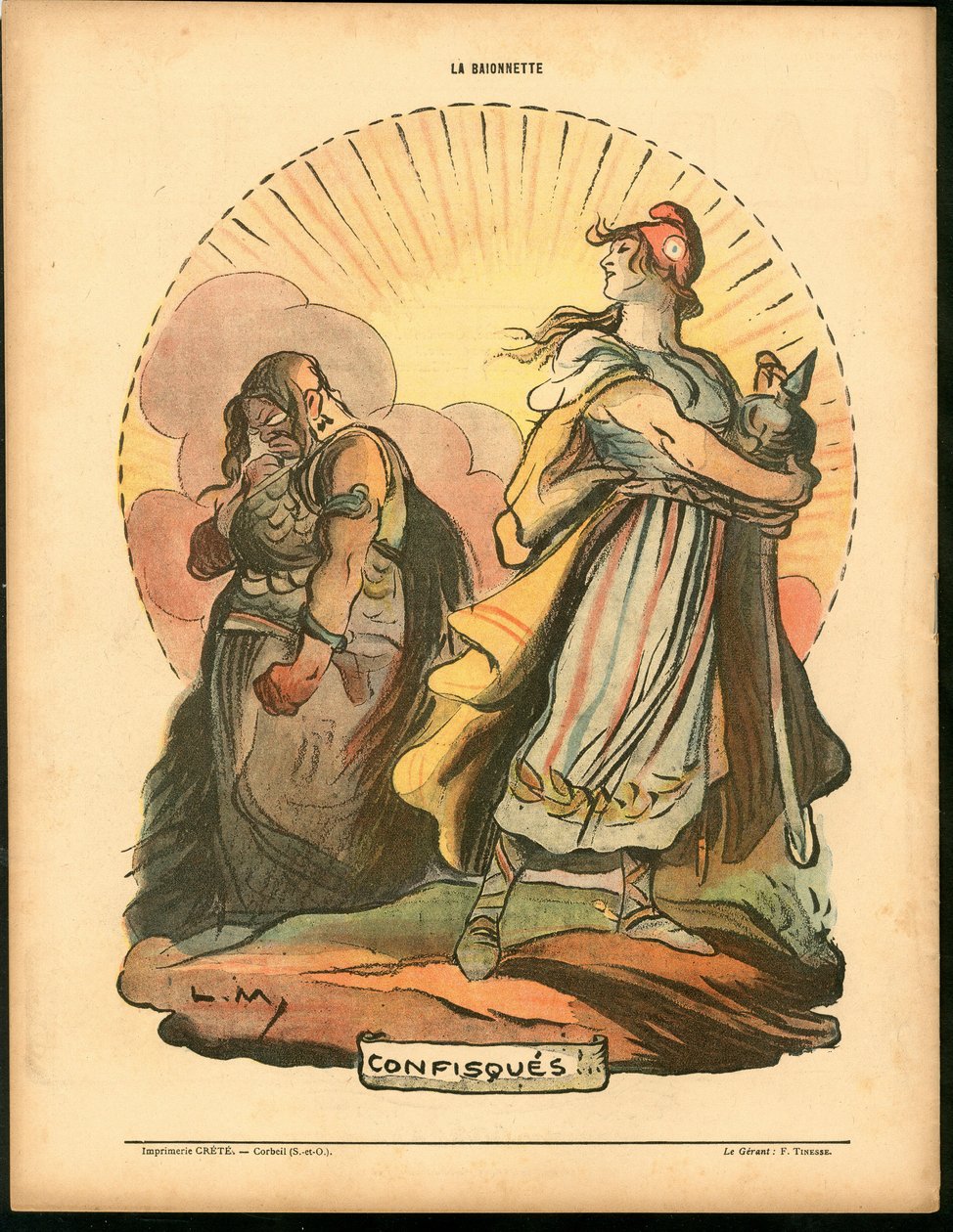 Bagnet, satyryczny kolor, 1918.4.18: wojna 14-18 autorstwa Lucien Metivet