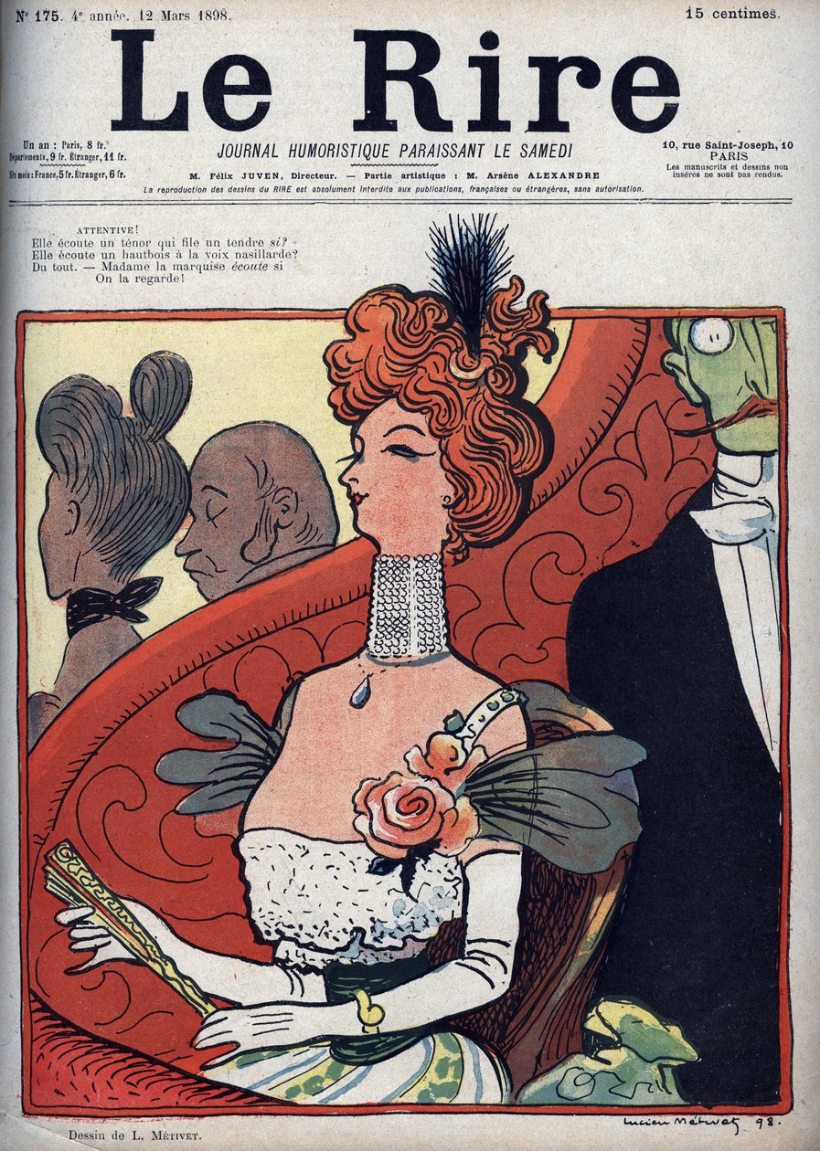 Kobieta w teatrze - le rire du 12 marca 1898 (rycina) autorstwa Lucien Metivet