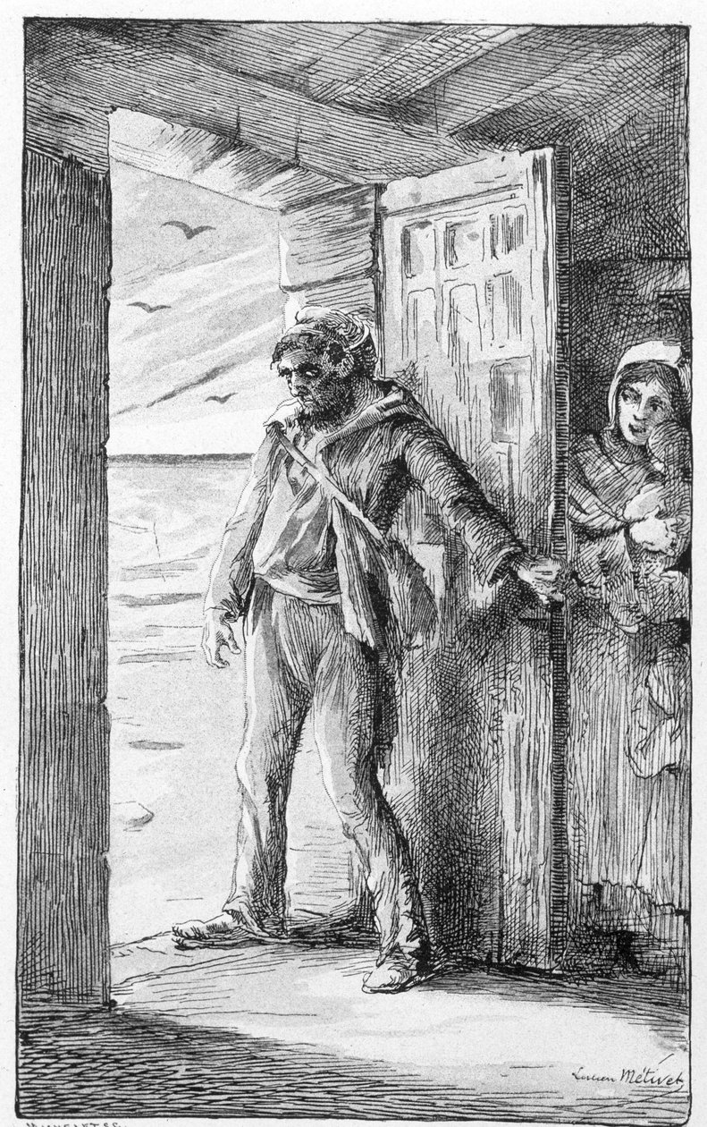 ilustracja do piosenki „le retour du marin” (rycina) autorstwa Lucien Metivet