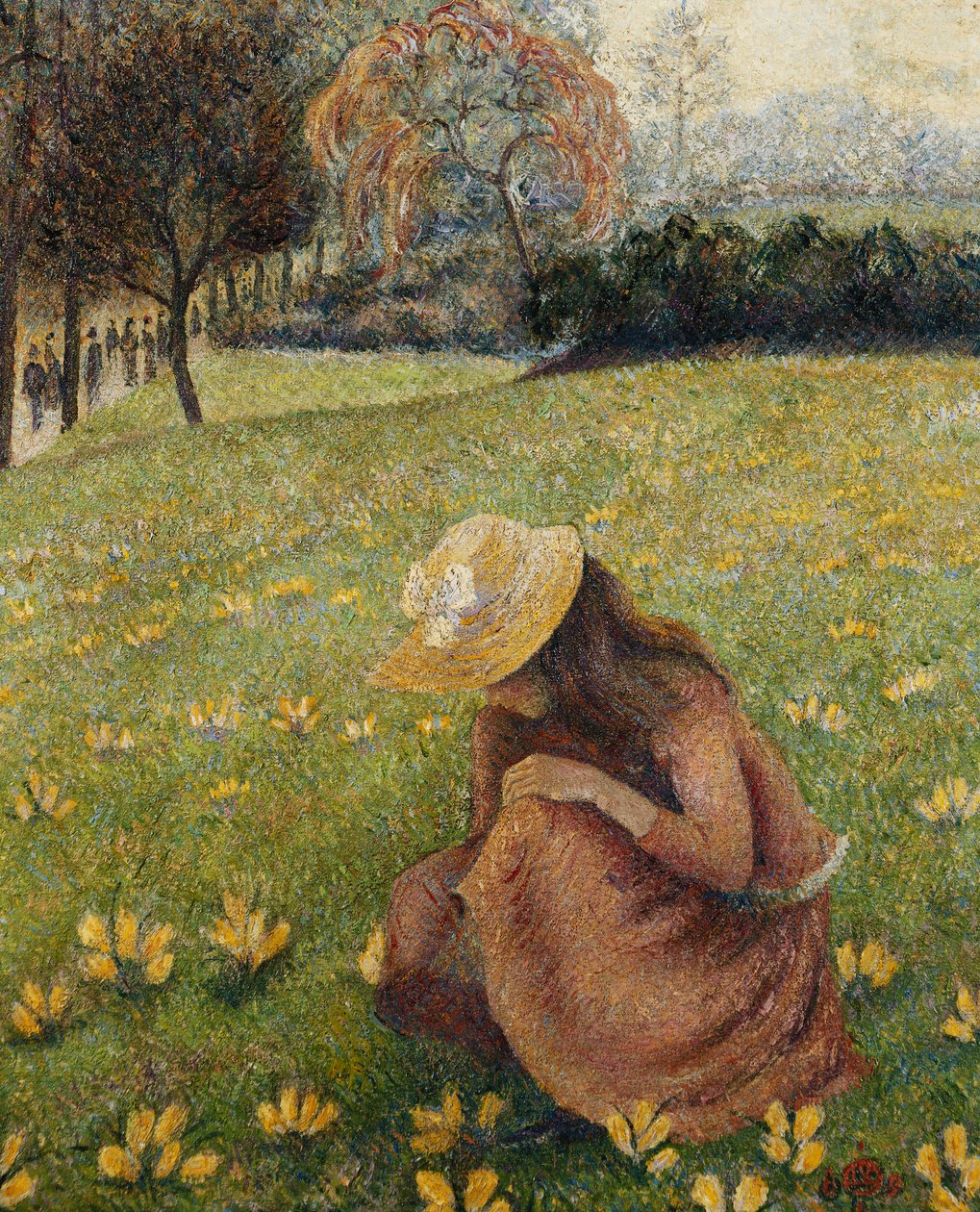 krokusy; Les Crocus autorstwa Lucien Pissarro