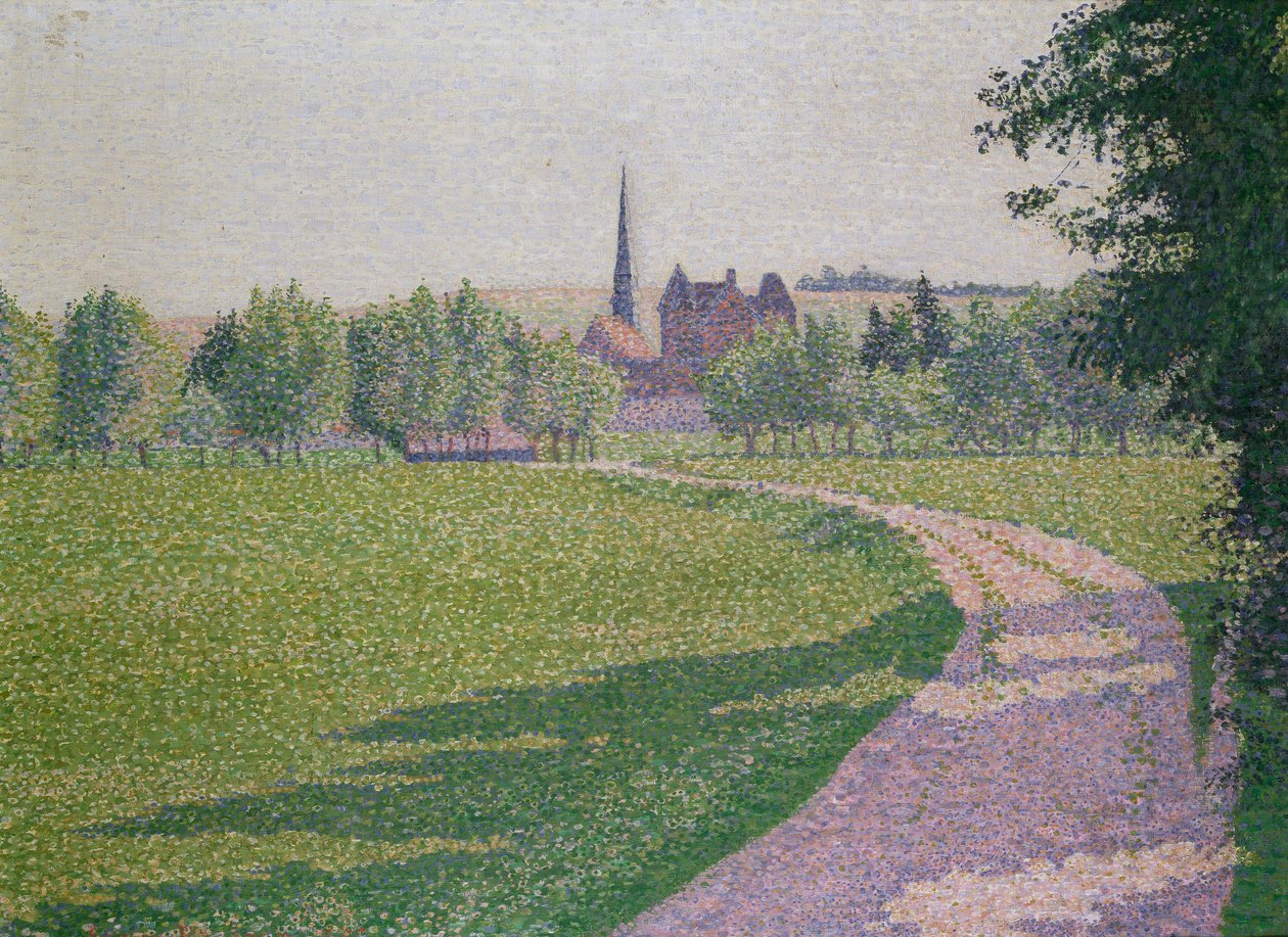 Kościół Eragny, 1886 r. autorstwa Lucien Pissarro