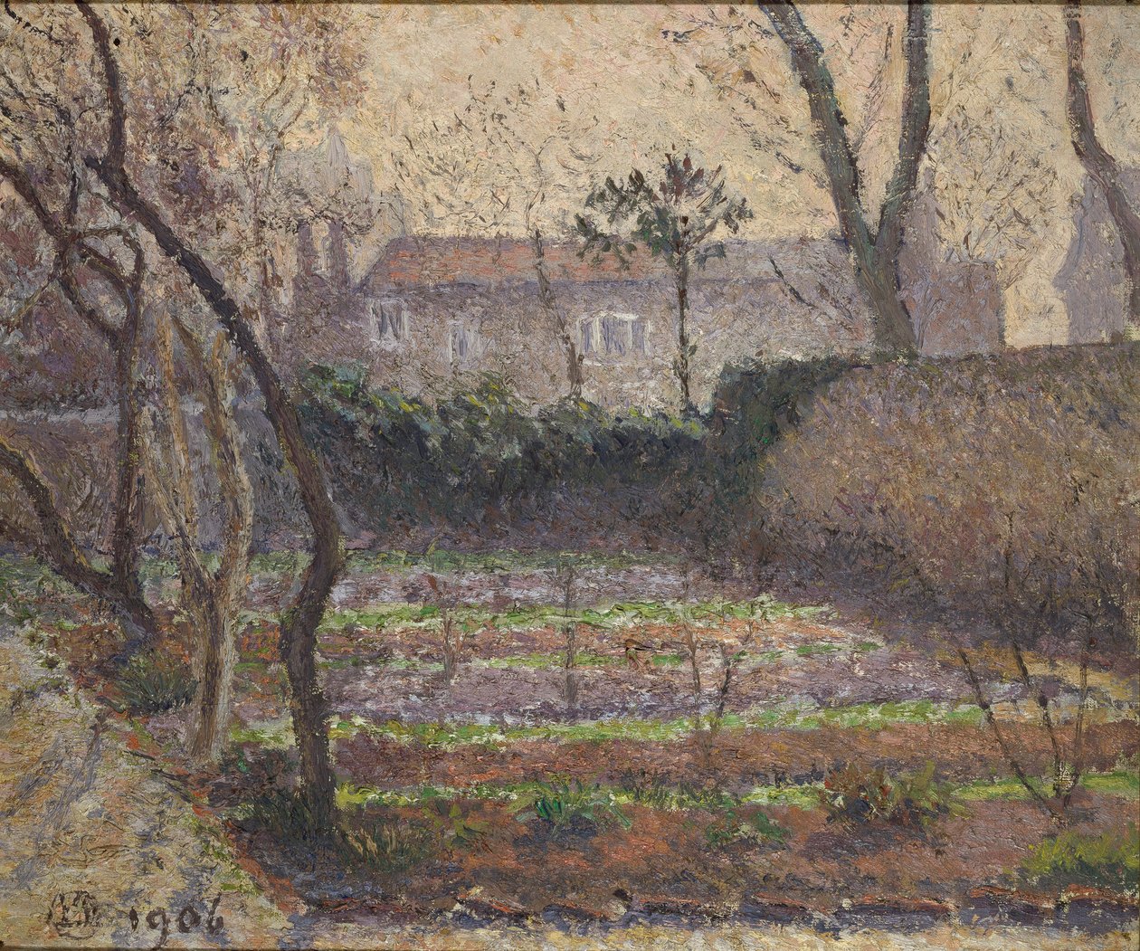 Szron, Chiswick, 1906 autorstwa Lucien Pissarro