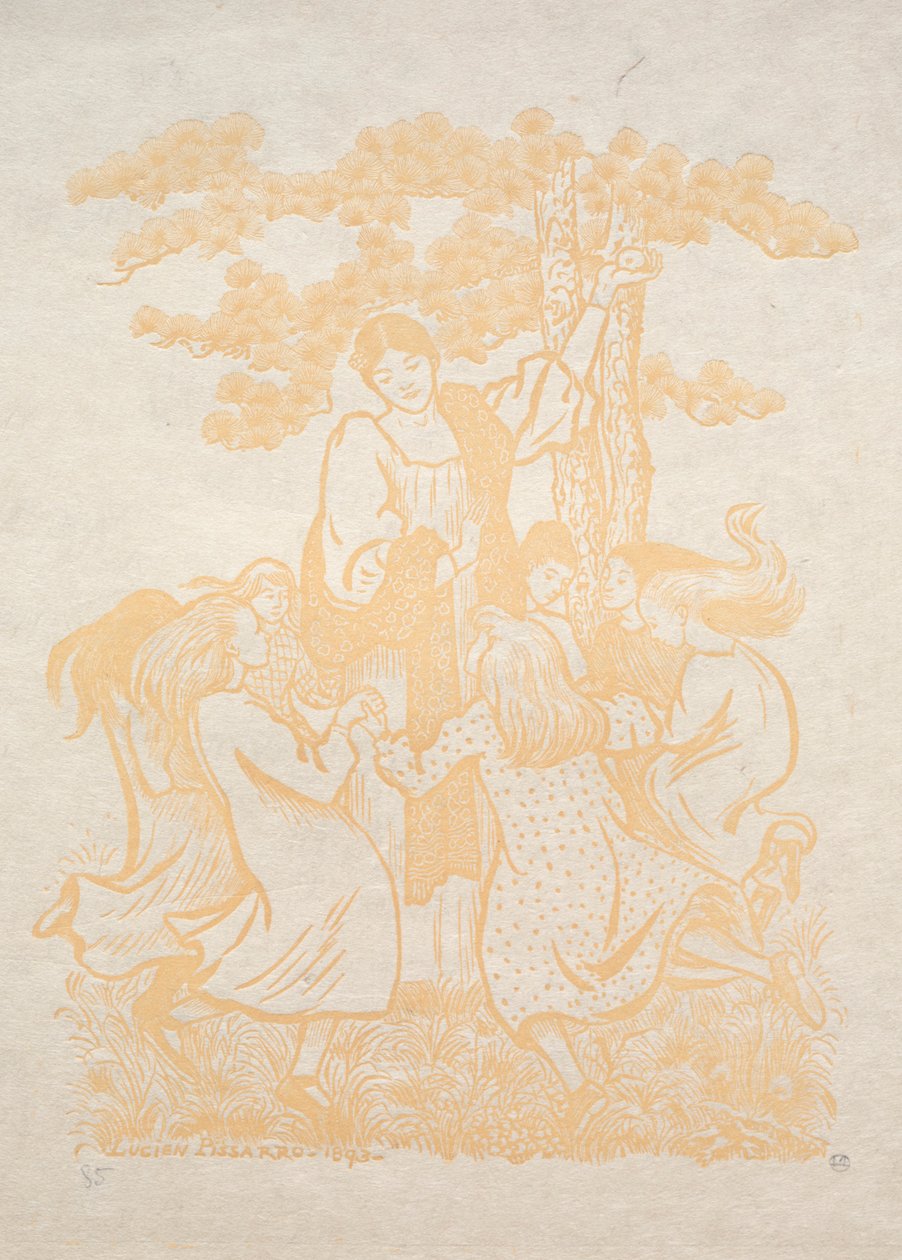 Ilustracja 25: La Ronde, 1893. autorstwa Lucien Pissarro