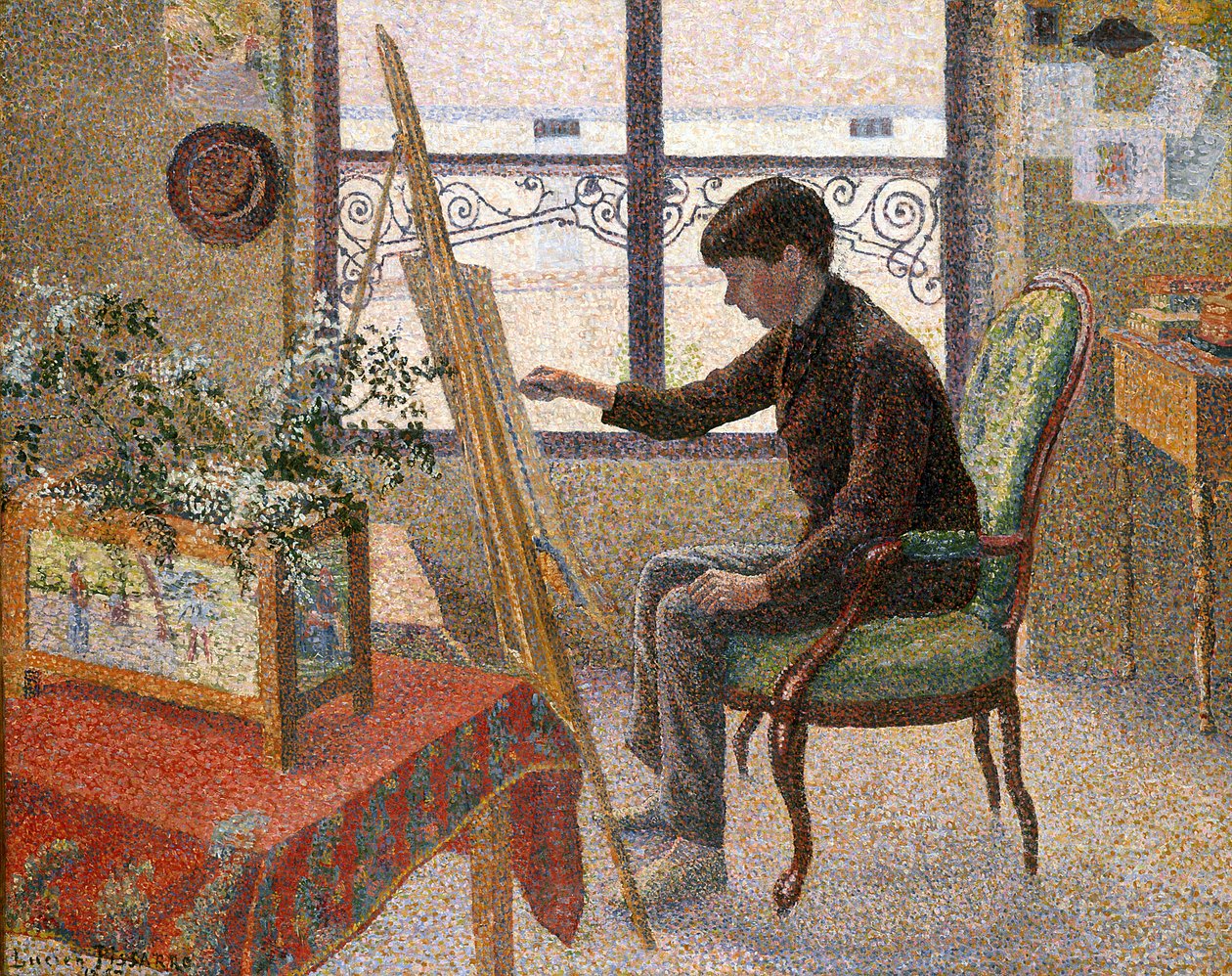 Interior do estúdio (óleo sobre tela) polonês autorstwa Lucien Pissarro