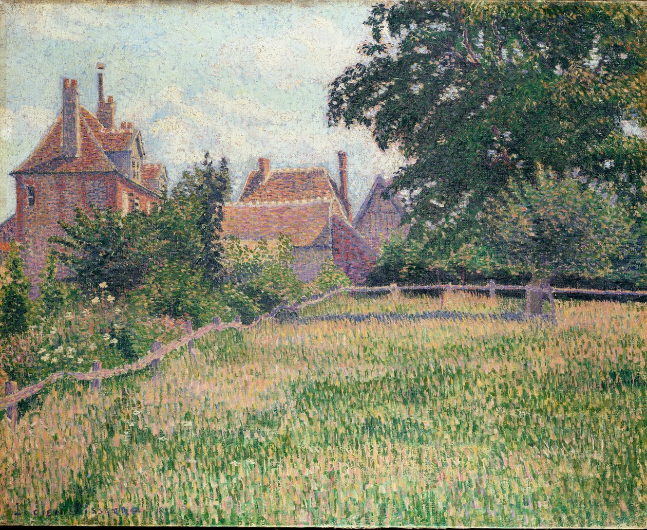Dom Głuchych, Eragny, 1886 autorstwa Lucien Pissarro