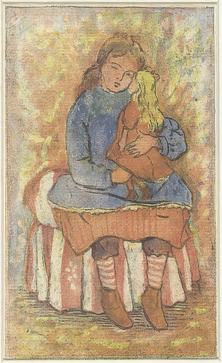 Dziewczyna z lalką autorstwa Lucien Pissarro