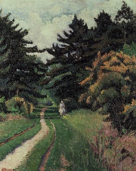 Las sosnowy w Chipperfield Common autorstwa Lucien Pissarro