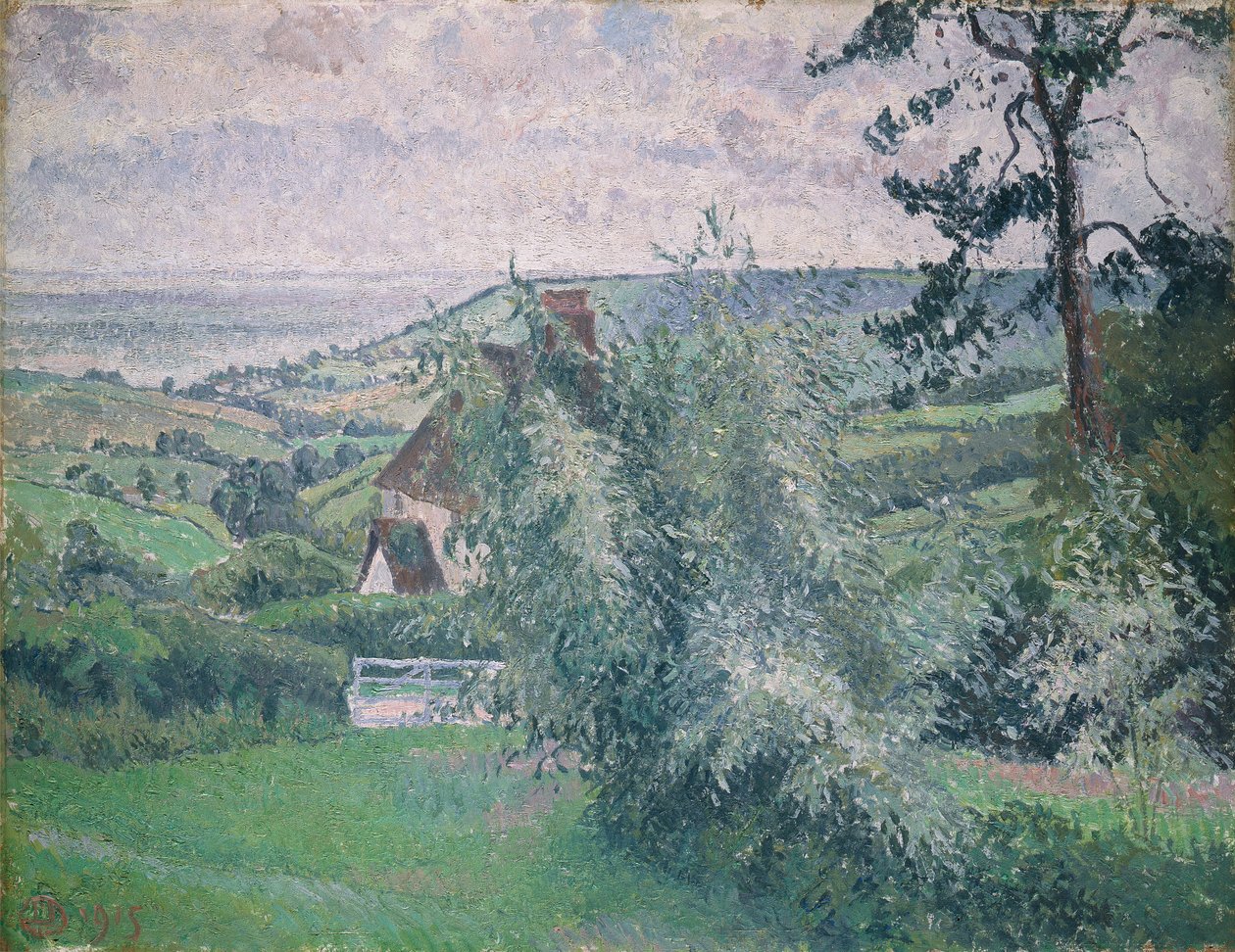 Wierzby, staw rybny, Dorset autorstwa Lucien Pissarro