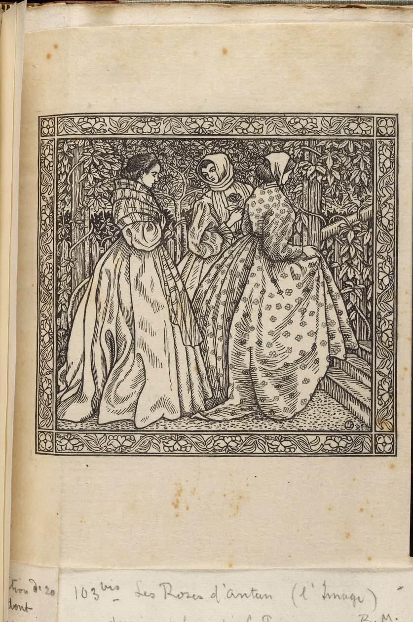 Kobiety na schodach ogrodowych, drzeworyty Luciena Pissarro, ok. 1885-1940 autorstwa Lucien Pissarro