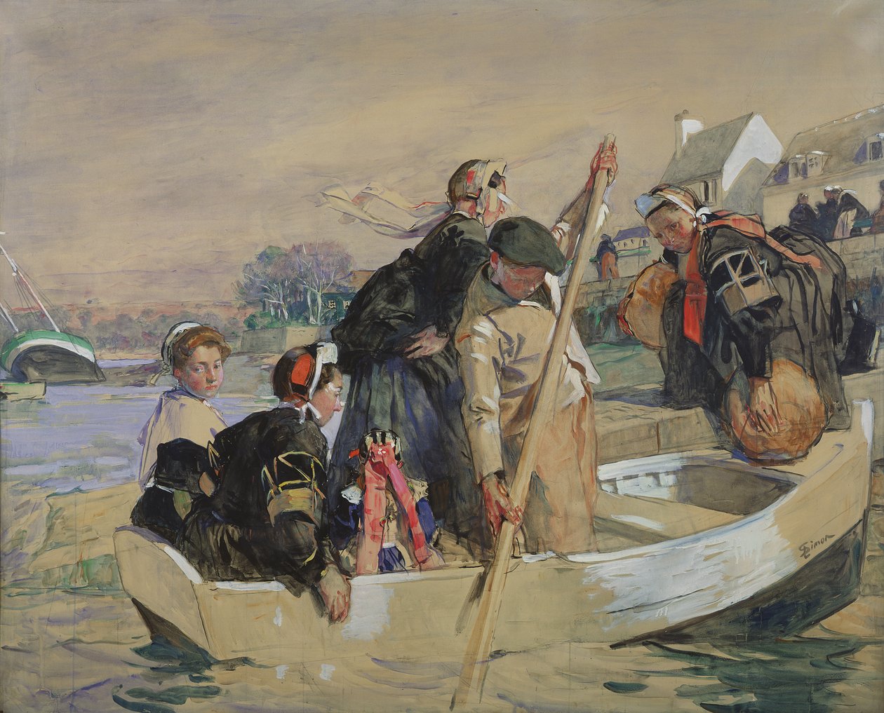 Scena bretońska autorstwa Lucien Simon