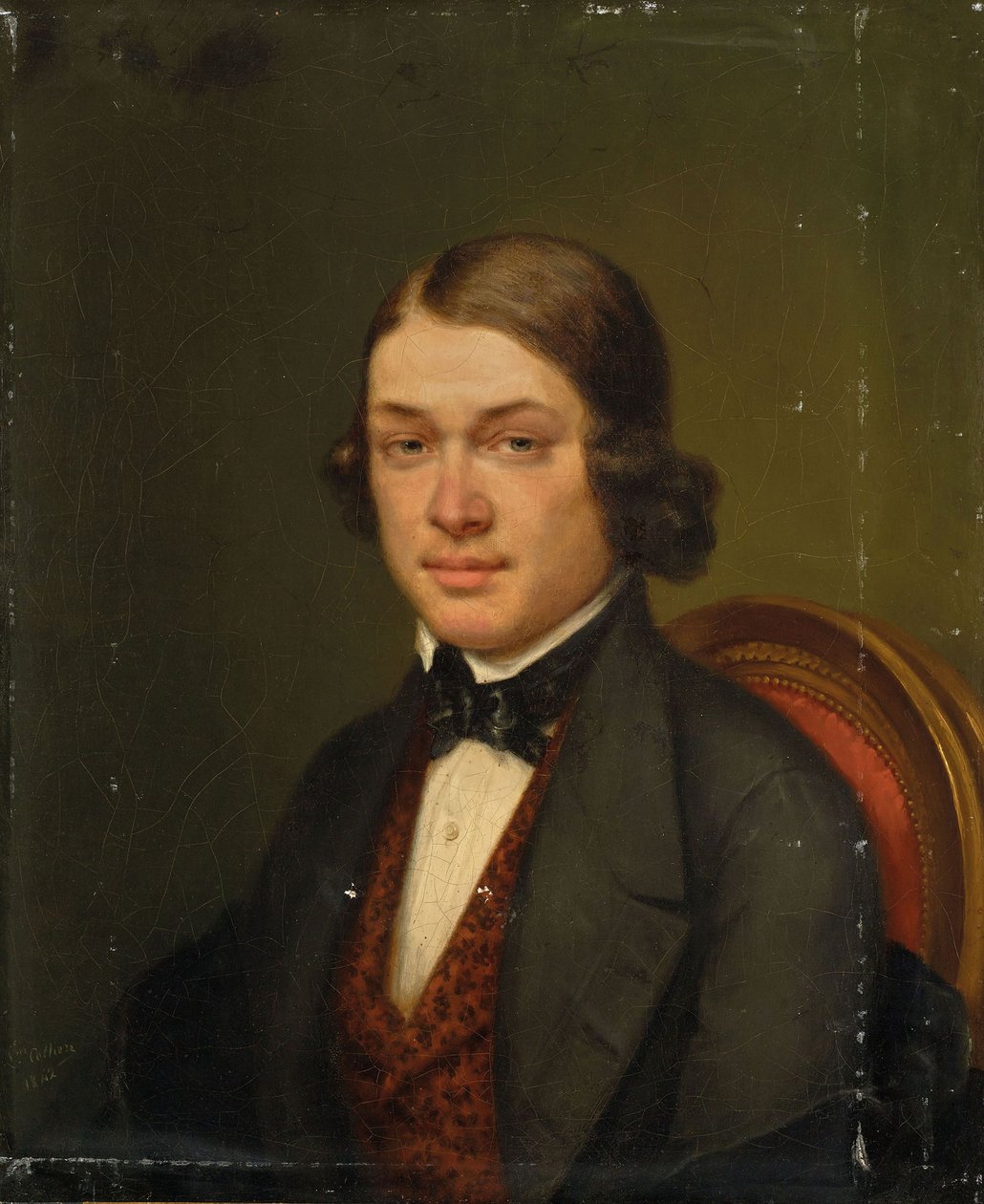 Portret kompozytora Roberta Schumanna 1810-1856, 1842. autorstwa Lucienne Collière