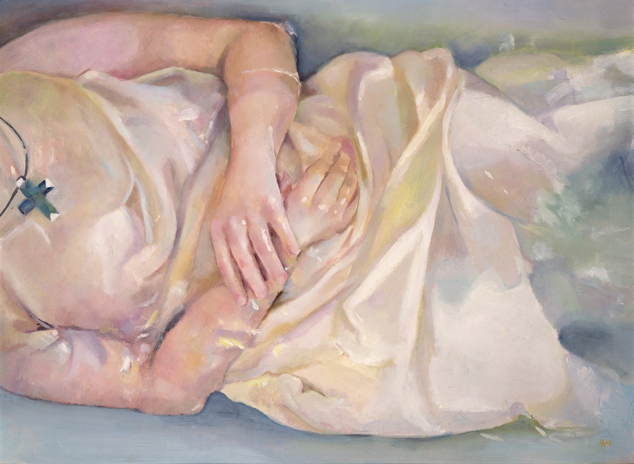 Skrzyżowane ręce, 2004 (olej na desce) autorstwa Lucinda Arundell