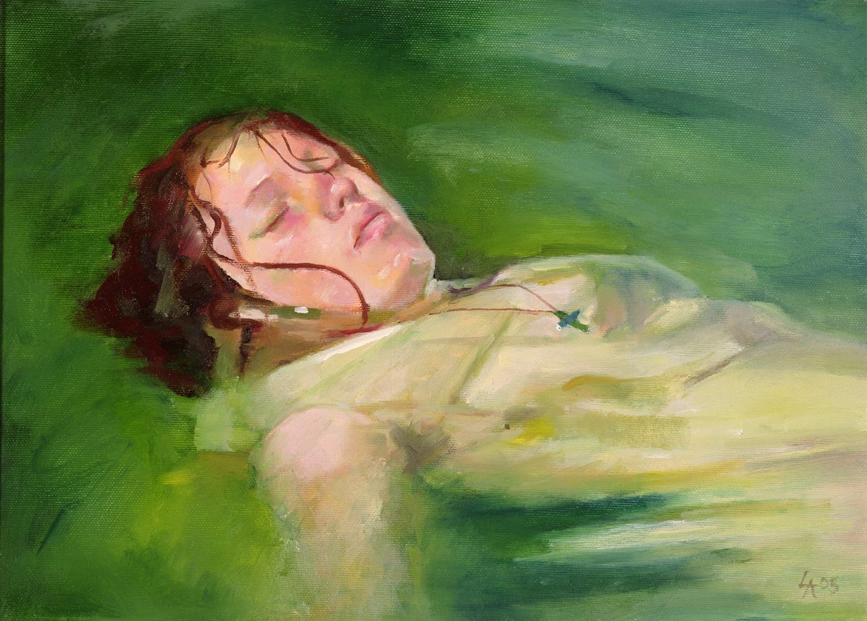 Dziewczyna dryfująca, 2004 (olej na płótnie) autorstwa Lucinda Arundell