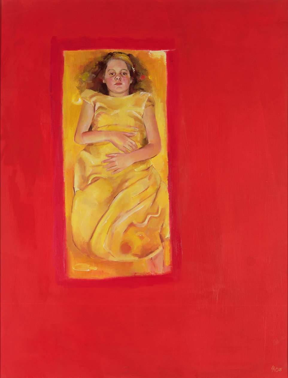 Dziewczyna w łóżku, 2004 (olej na płótnie) autorstwa Lucinda Arundell