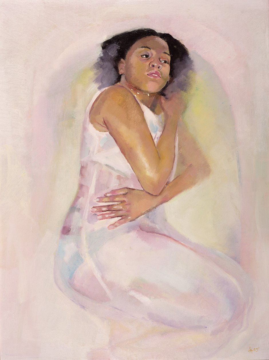 Myśląca dziewczyna, 2004 (olej na płótnie) autorstwa Lucinda Arundell