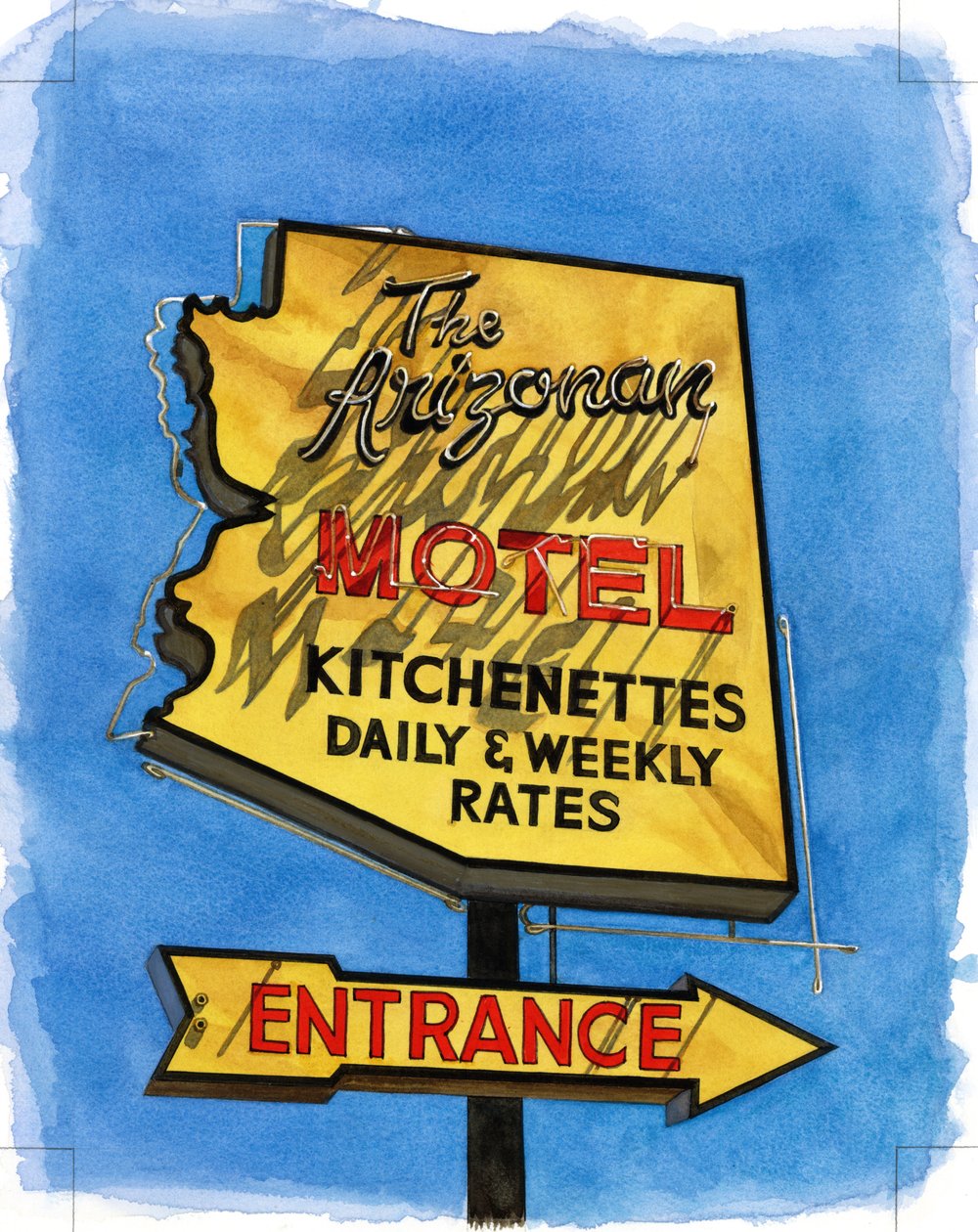 Arizonianka, Miracle Mile, 2004 (wc na papierze) autorstwa Lucy Masterman