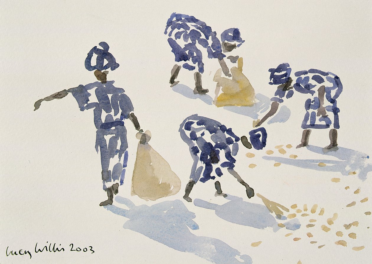 Clearing Leaves, Senegal, 2003 (wc na papierze) autorstwa Lucy Willis