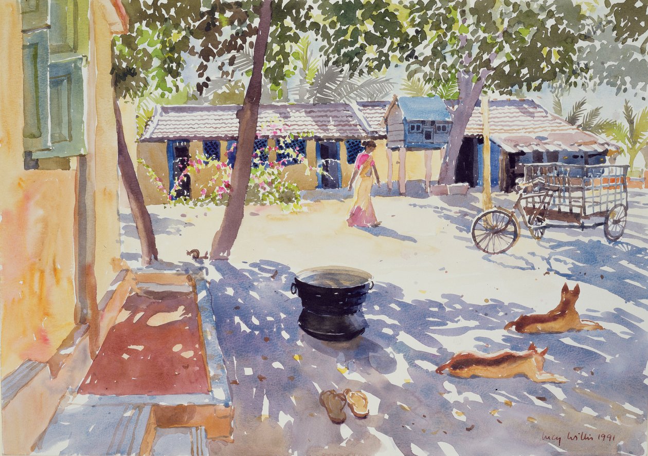 Niedziela w Domu Chłopców, 1991 (wc na papierze) autorstwa Lucy Willis