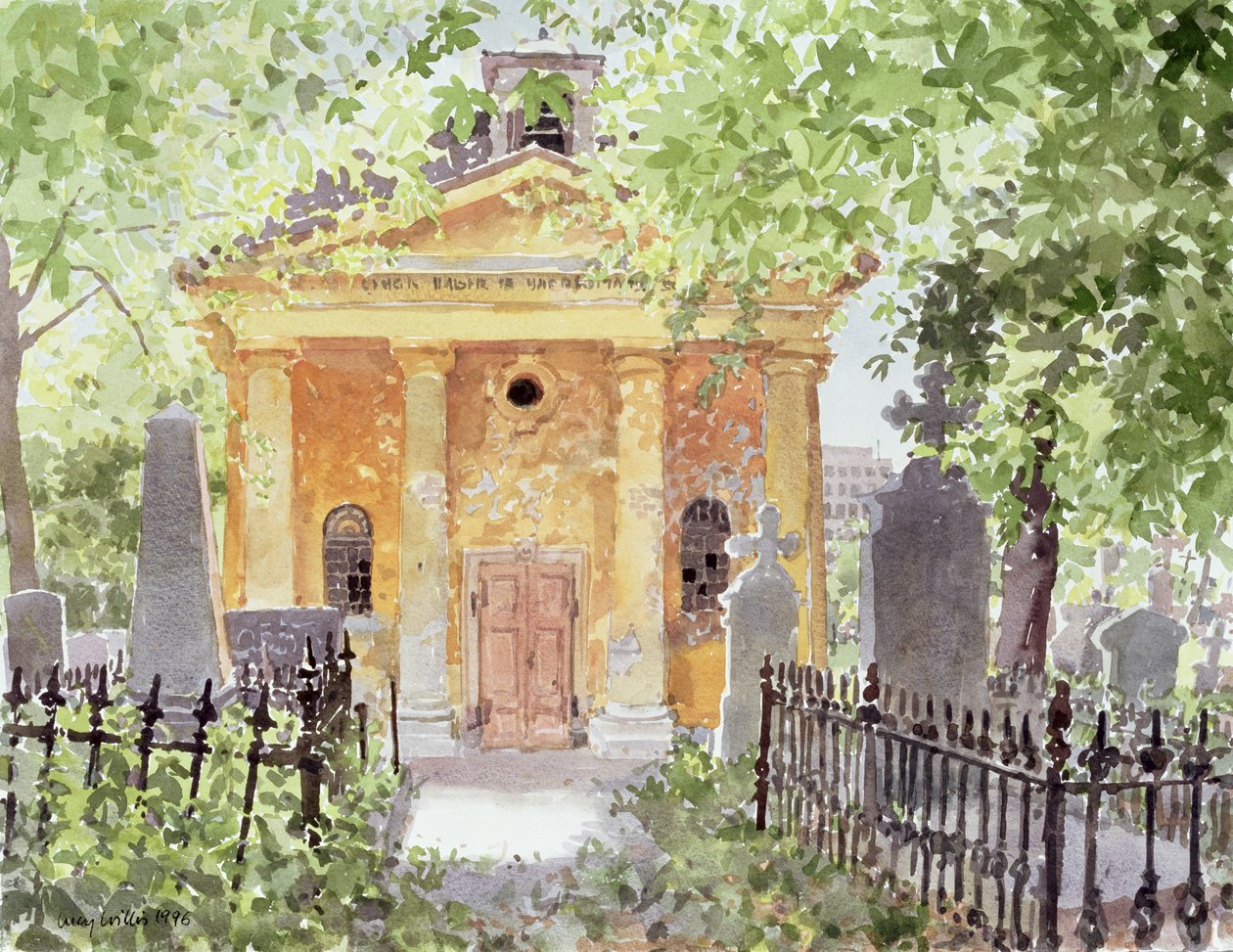 Świątynia Harmonii, Vesprem, Węgry, 1996 (wc na papierze) autorstwa Lucy Willis