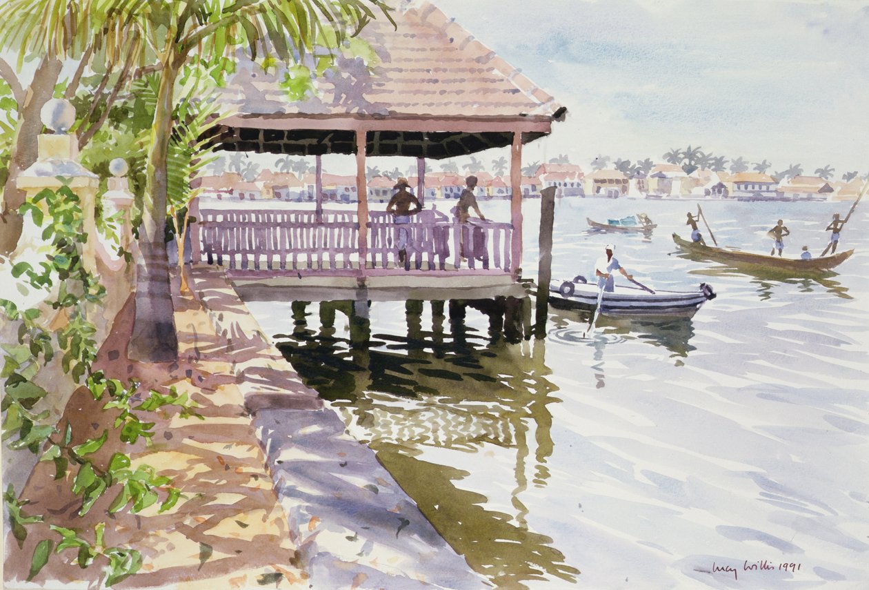 The Jetty, Cochin, 1991 (wc na papierze) autorstwa Lucy Willis