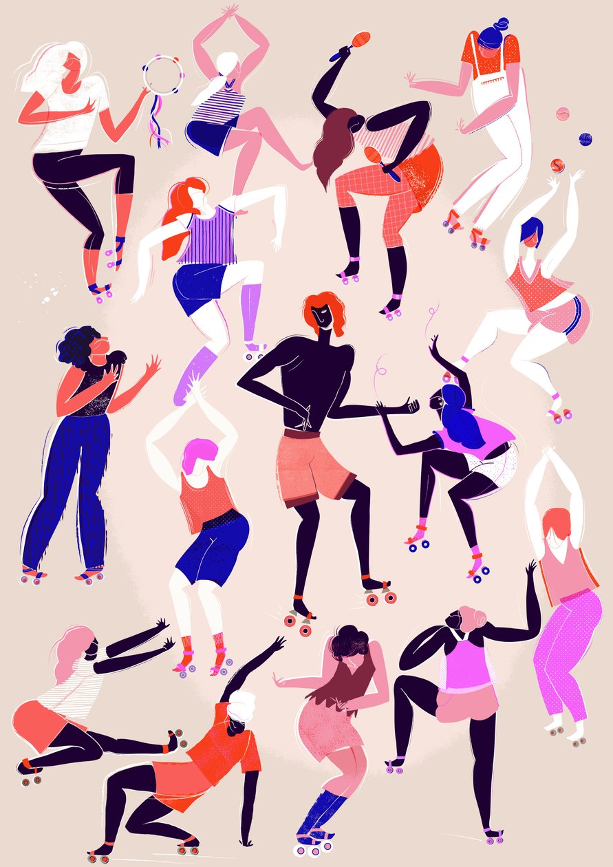 Roller Disco, 2015 (digital) autorstwa Lucy Banaji