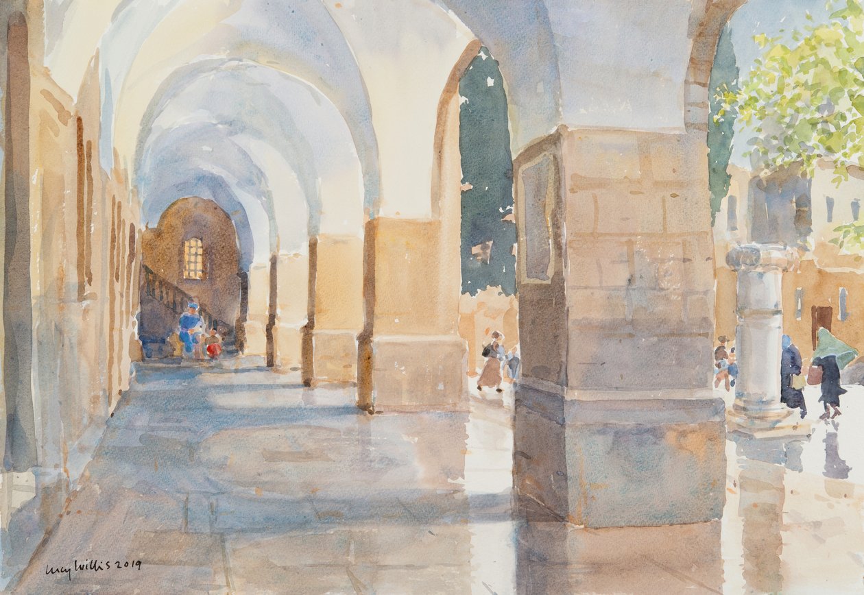 Rothschild House, Jerozolima, 2019 (w/c na papierze) autorstwa Lucy Willis