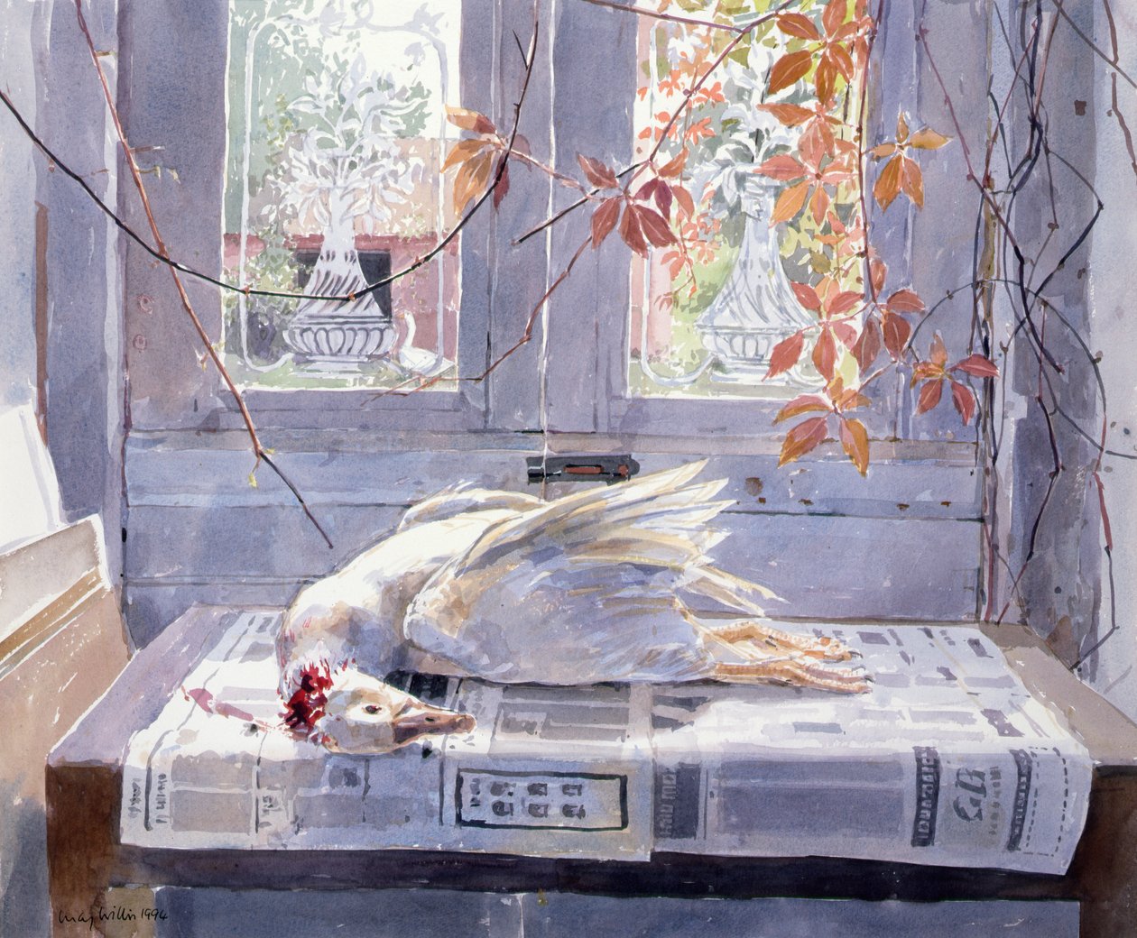 Lato (Lament Gandera) 1994 (akwarela) autorstwa Lucy Willis