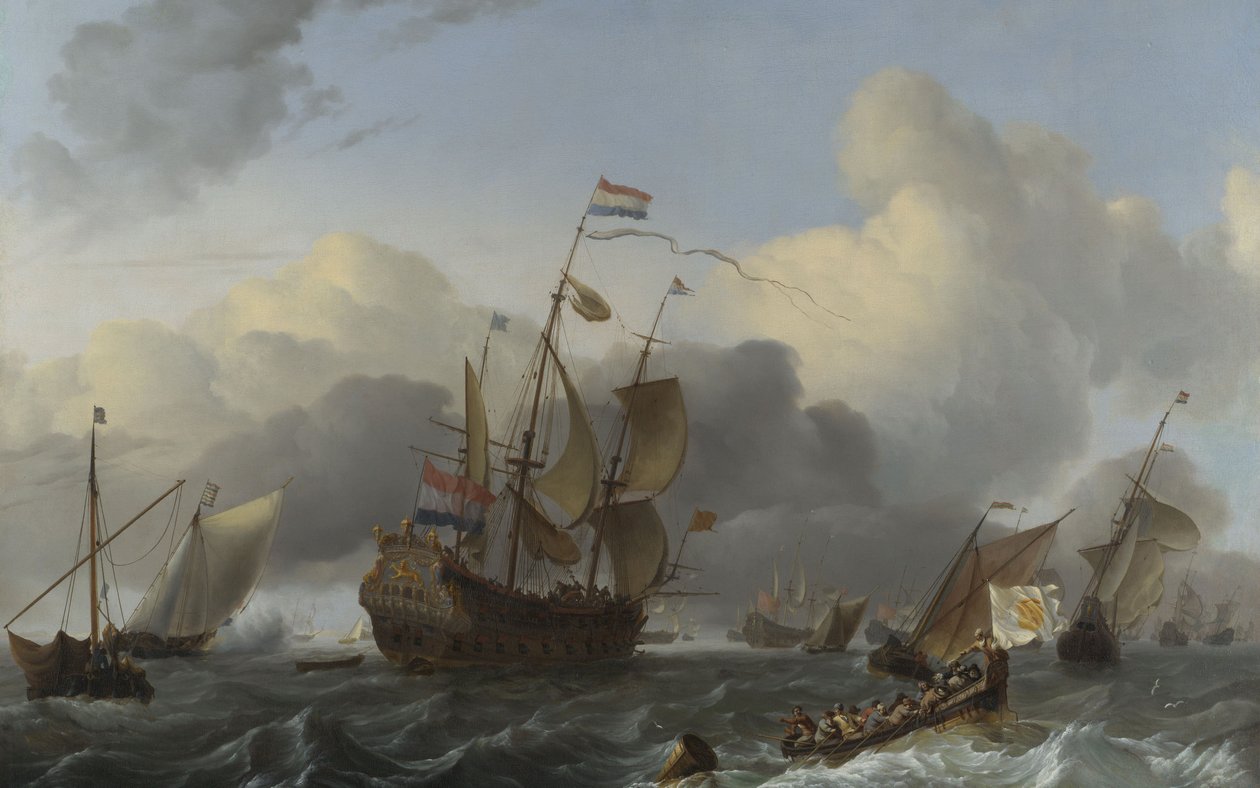 Eendracht i flota holenderskich wojowników, ok. 1670-75 autorstwa Ludolf Backhuysen