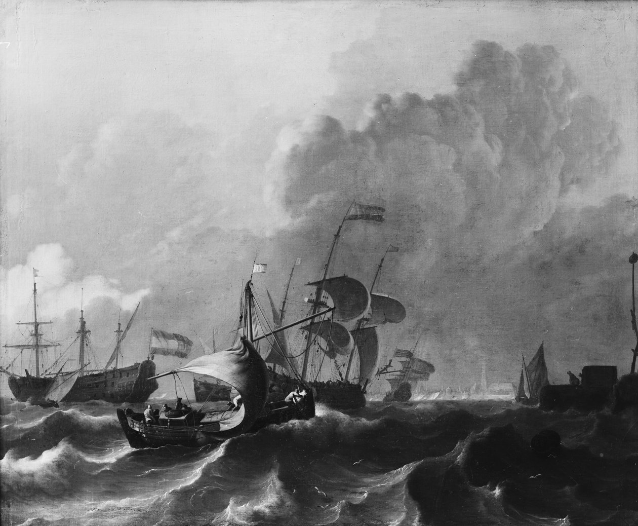 IJ poza Amsterdamem autorstwa Ludolf Bakhuizen