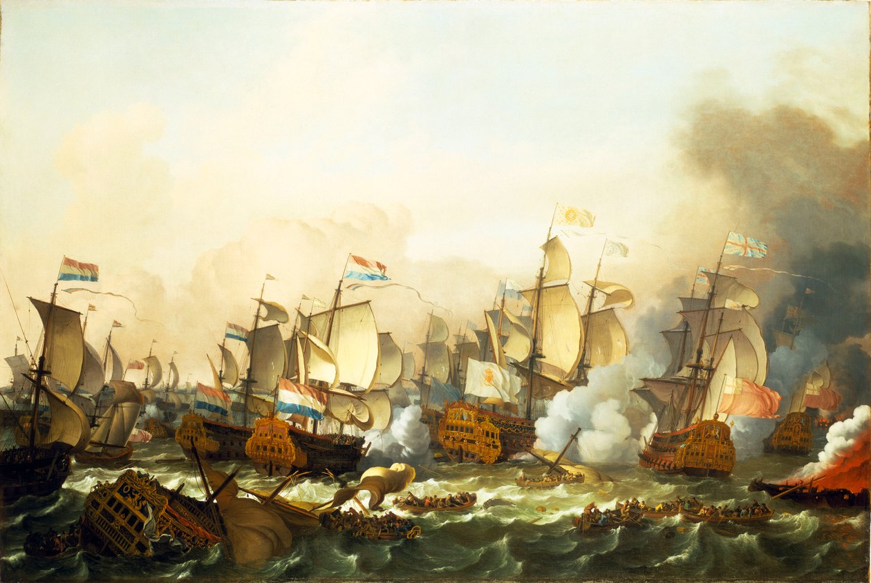 Bitwa pod Barfleur autorstwa Ludolf Bakhuizen