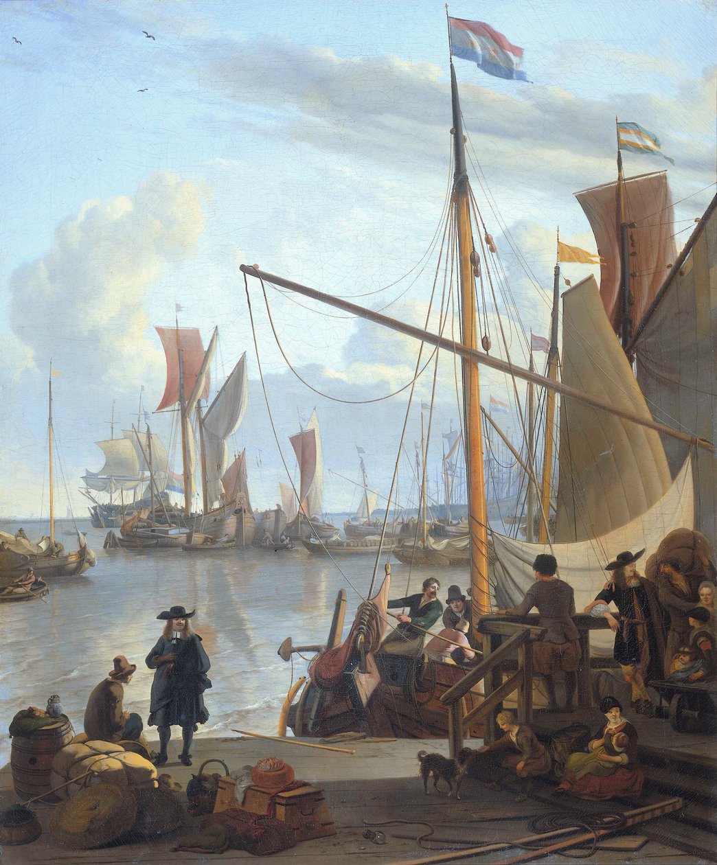 Y w Amsterdamie, widziany z Mosselsteiger (molo dla małży) autorstwa Ludolf Bakhuizen