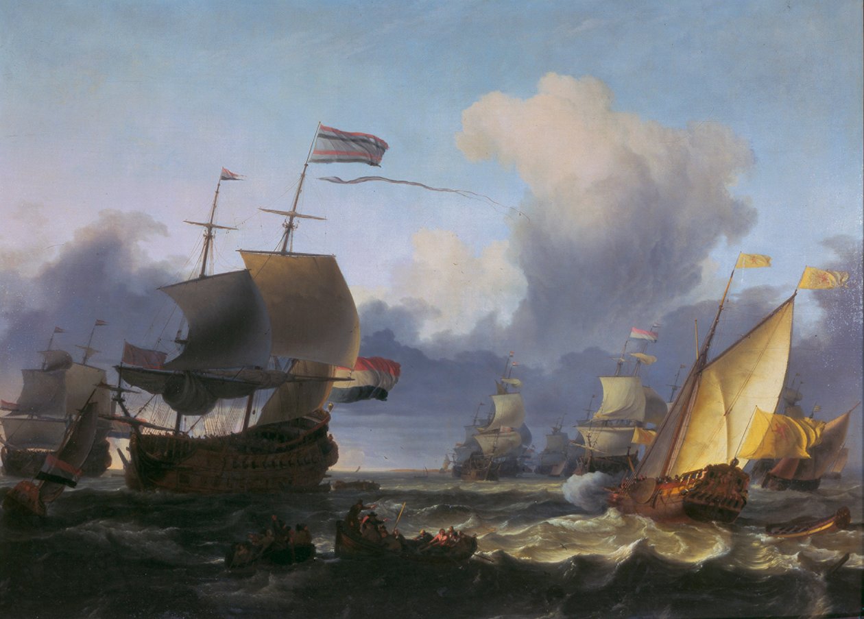 Przekazanie dowództwa admirałowi de Ruyter u wybrzeży Texel, 18 czerwca 1665 r. autorstwa Ludolf Bakhuizen