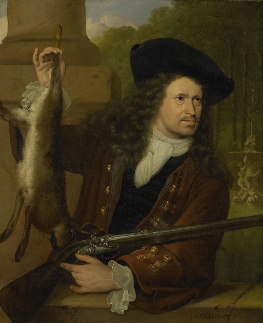 Jana de Hooghe (1650-1731). Kuzynka Anny de Hooghe przebrana za strzelaninę autorstwa Ludolf Bakhuysen