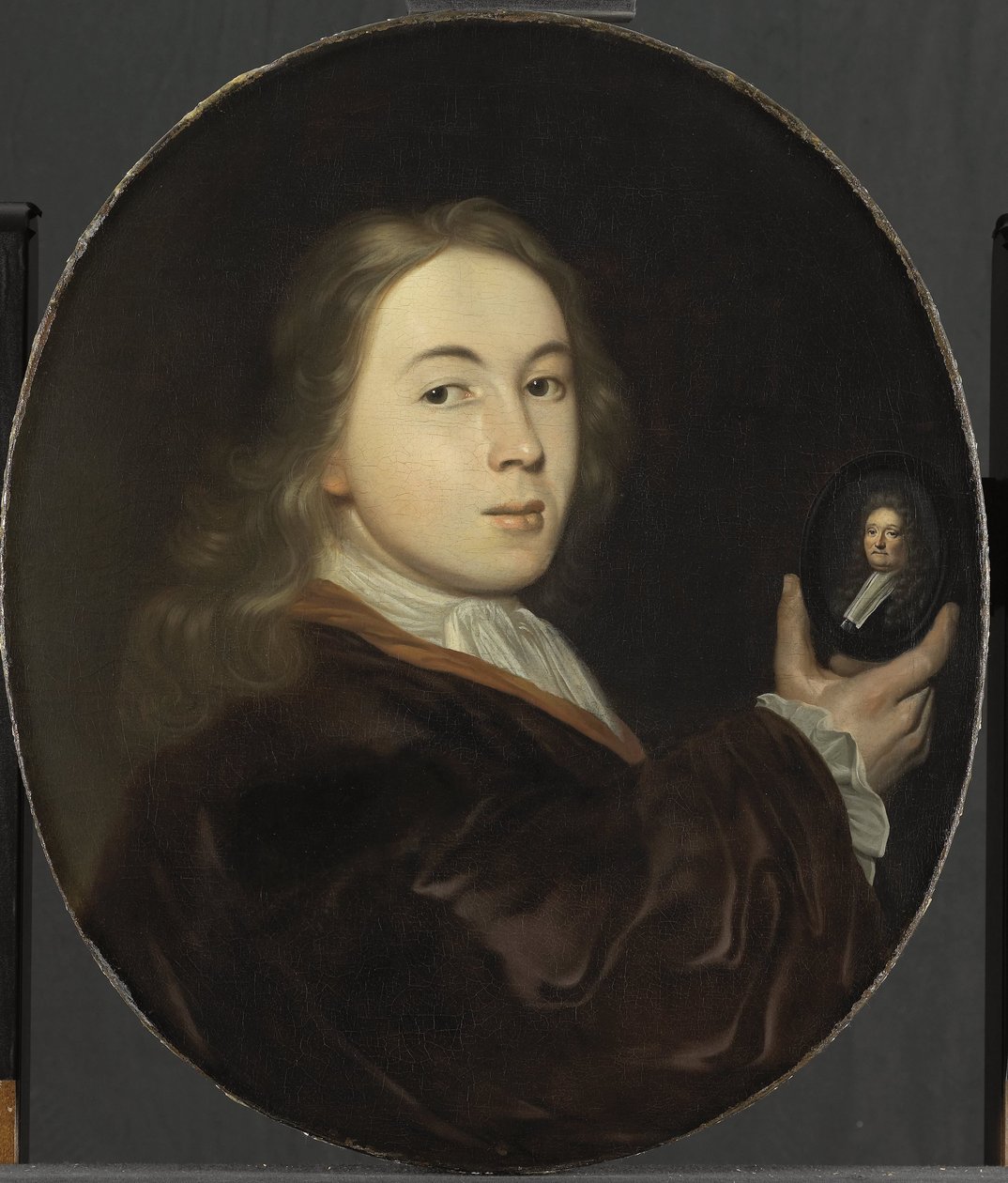 Johannes Bakhuysen (1683-1731). Z miniaturowym portretem ojca Ludolfa autorstwa Ludolf Bakhuysen