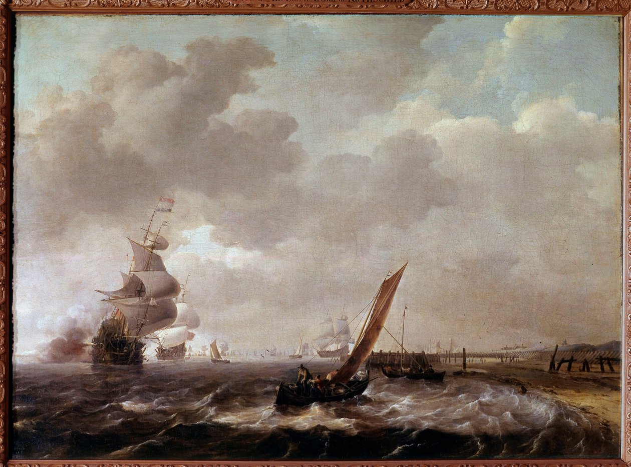 Morze u Heldera w Holandii Obraz Ludolfa Backhuysena (1631-1708) autorstwa Ludolf I Backhuysen