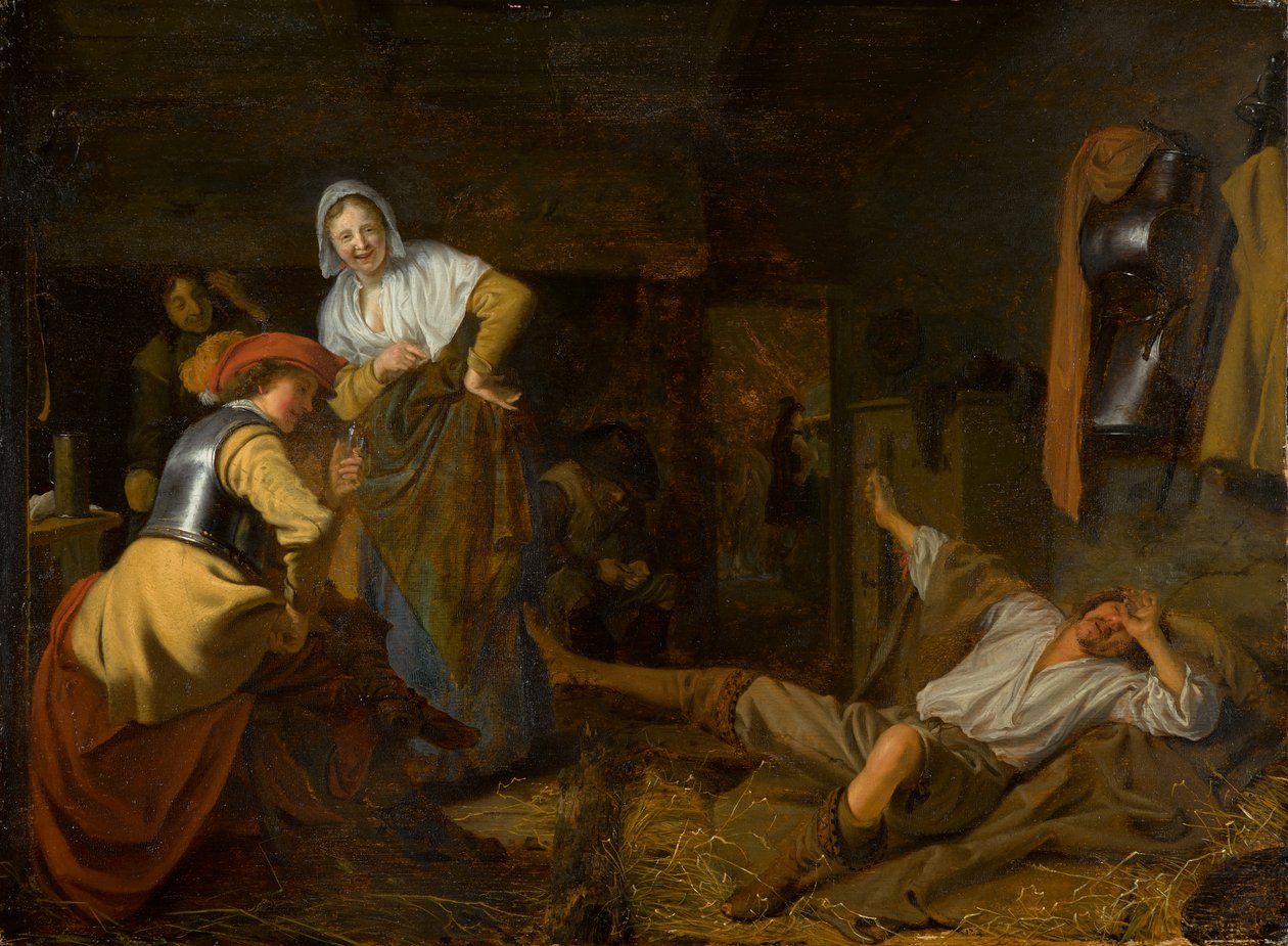 Żołnierze w Reveille, ok. 1650 (olej na panelu) autorstwa Ludolf de Jongh