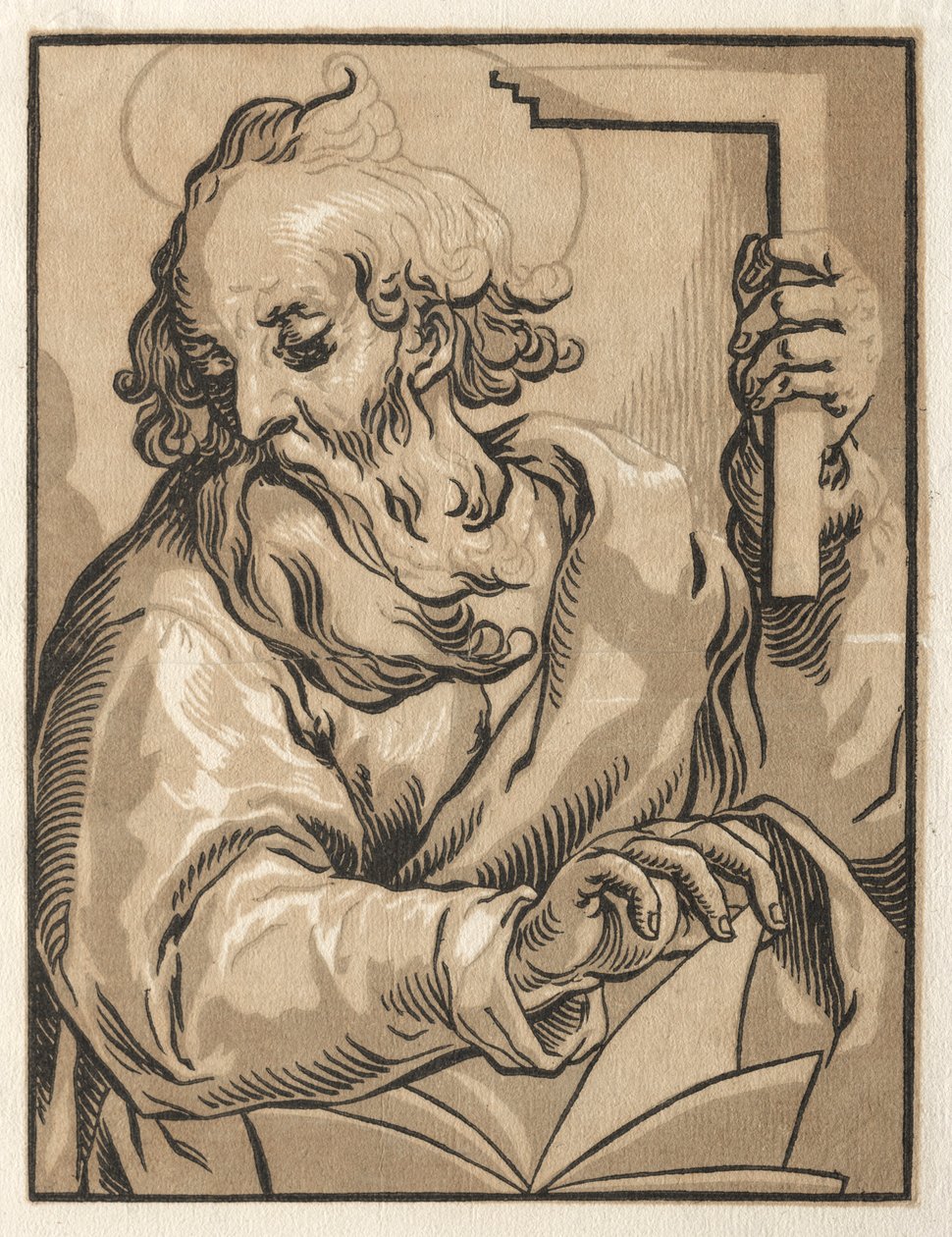 Chrystus i apostołowie: św. Tomasz z placem, XVII wiek. autorstwa Ludolph Büsinck