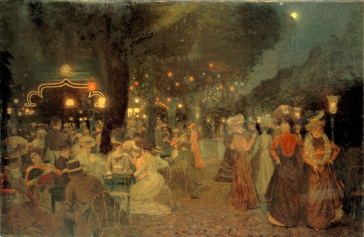 Ogród Bullier Ball nocą autorstwa Ludovic Vallee
