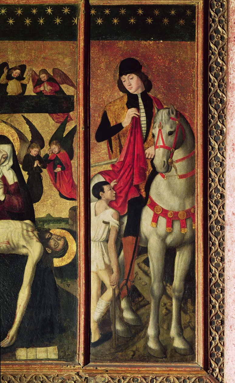 Św. Marcin, lewy panel z tryptyku przedstawiającego Pietę między św. Marcinem a św. Katarzyną, 1475 (detal 197121) autorstwa Ludovico Brea