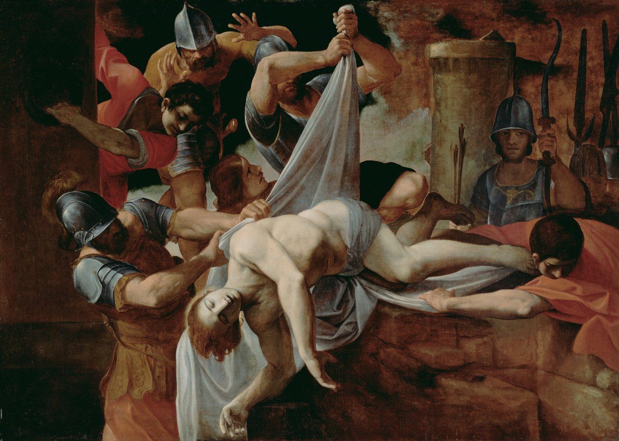 Św. Sebastian wrzucony do Cloaca Maxima autorstwa Ludovico Carracci