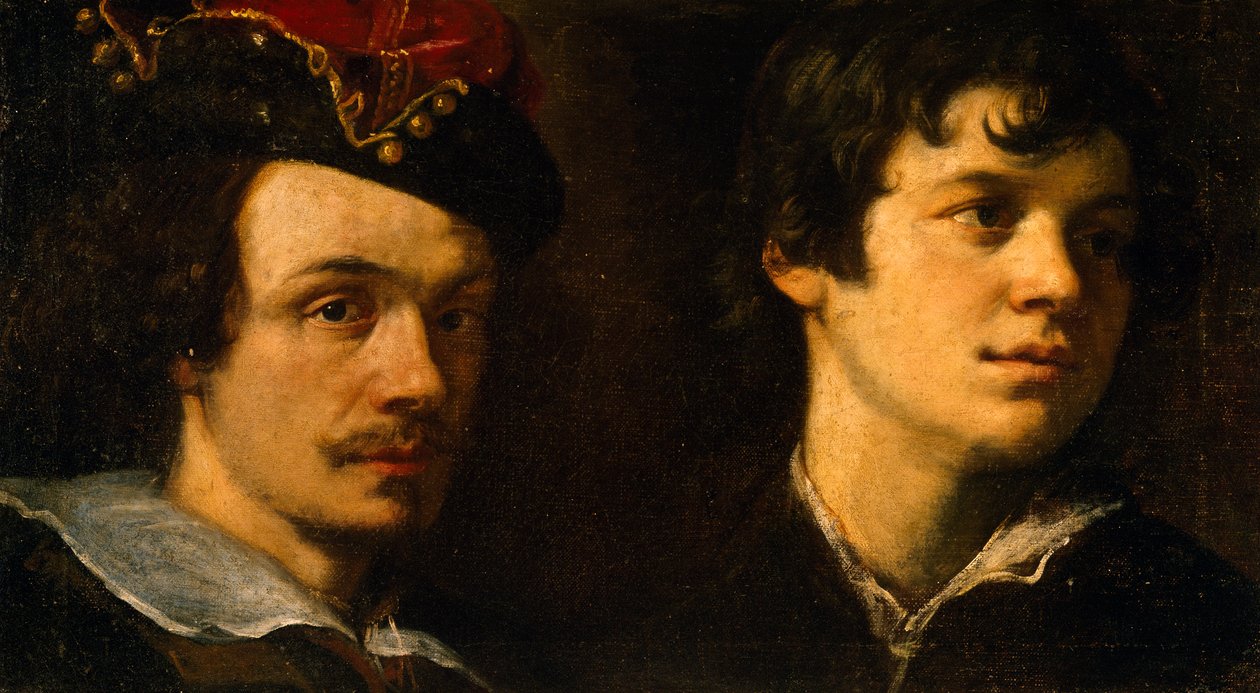 Dwie głowy, Ludovico Cardi znany jako il Cigoli (1559-1613), malarstwo. autorstwa Ludovico Cardi