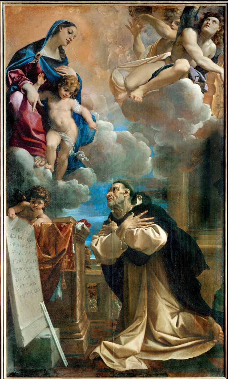 Objawienie Najświętszej Maryi Panny i Dzieciątka Jezus w ... autorstwa Ludovico Carracci