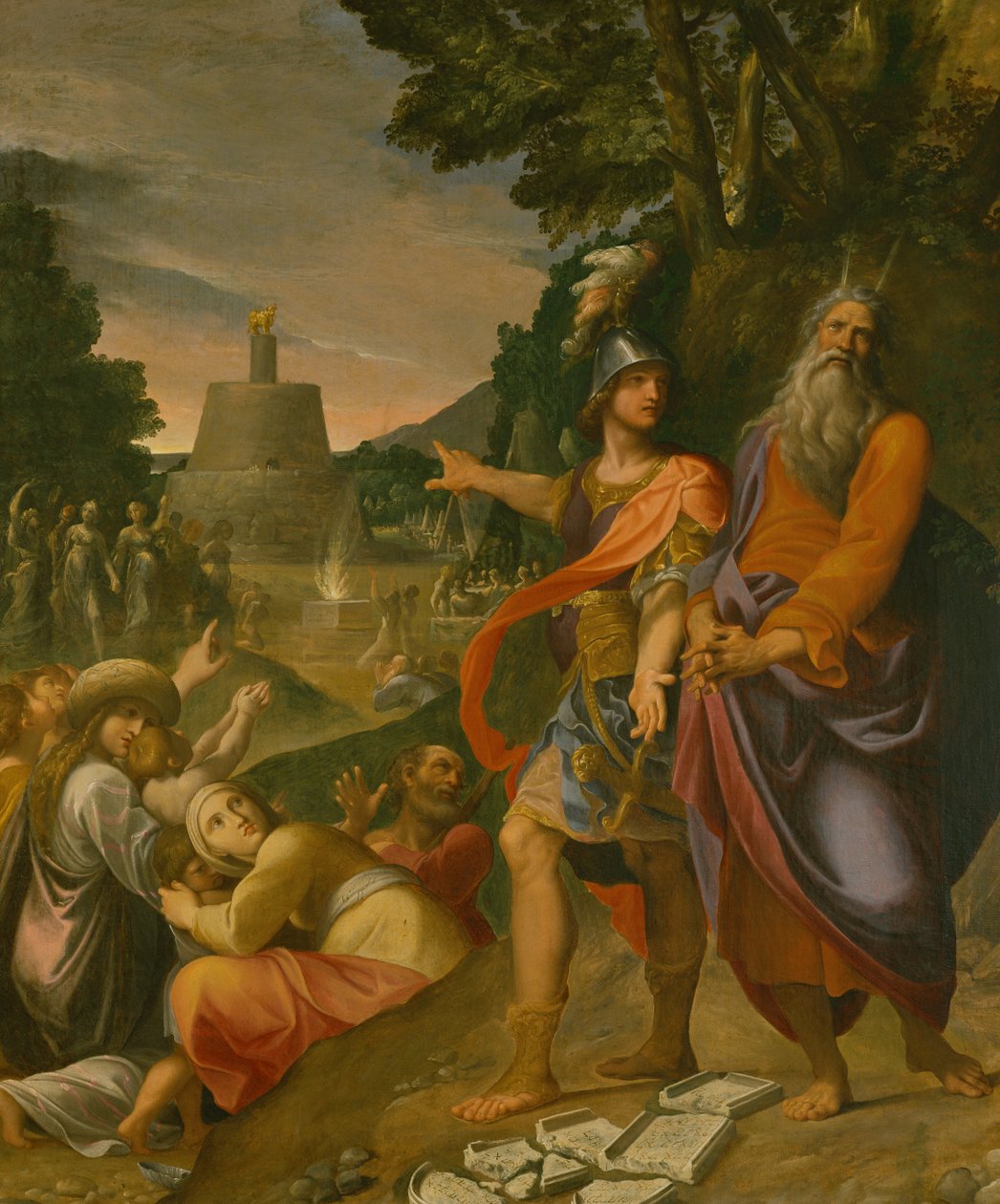Mojżesz łamie Tablice Prawa (obraz) autorstwa Ludovico Carracci