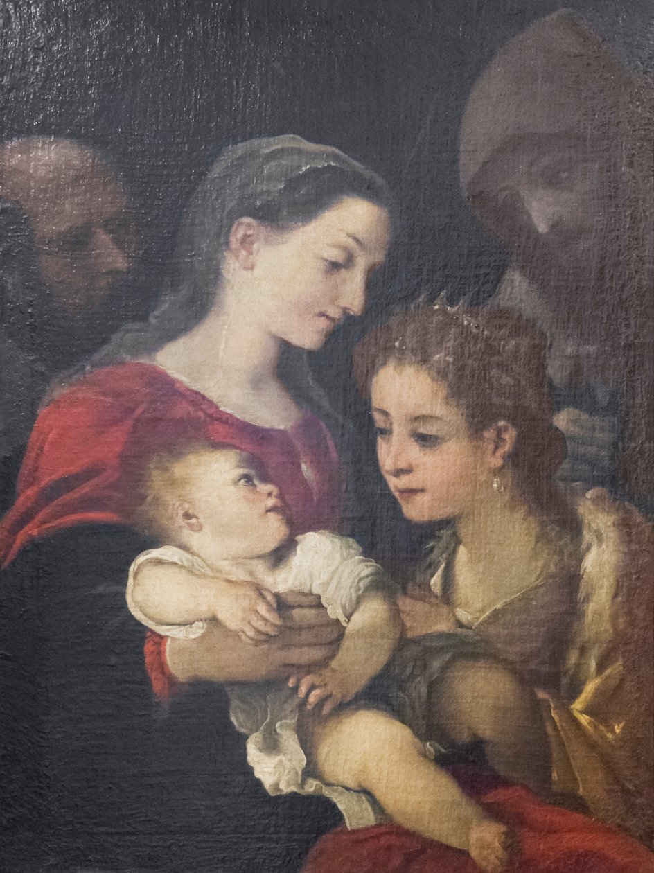 Święta Rodzina ze świętymi Franciszkiem i Katarzyną Aleksandryjską, ok. 1589-92 (olej na płótnie) autorstwa Ludovico Carracci