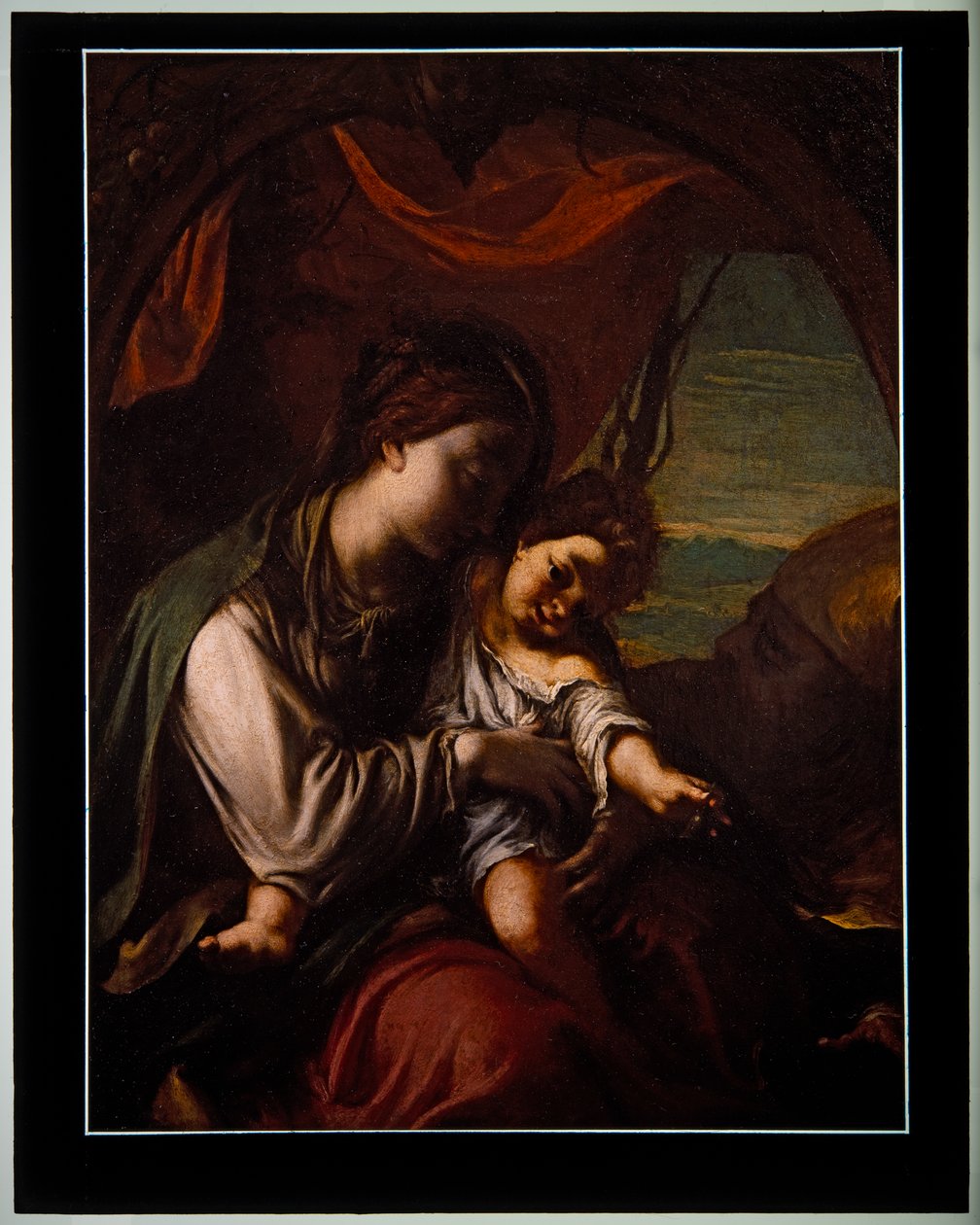 Madonna z Dzieciątkiem i św. Antonim Abbottem (panel) autorstwa Ludovico Carracci