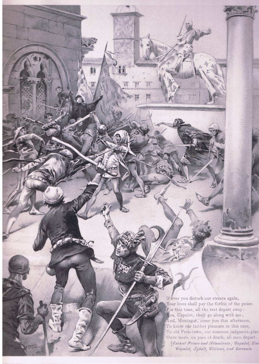 Jeśli kiedykolwiek znowu zakłócisz nasze ulice., ilustracja z Romea i Julii, autorstwa Ludovico Marchetti