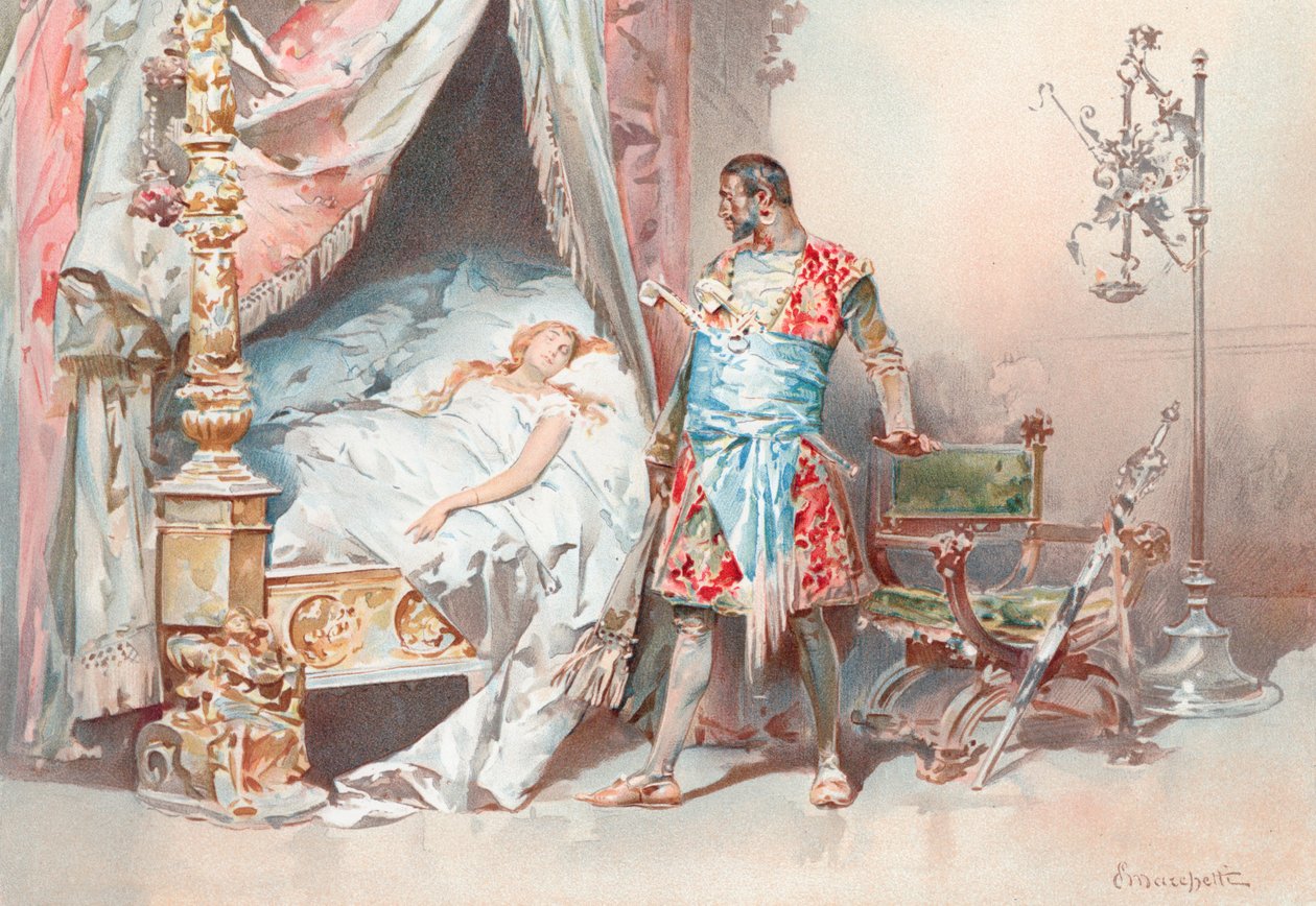 Ilustracja do "Otella" Szekspira (chromolitografia) autorstwa Ludovico Marchetti