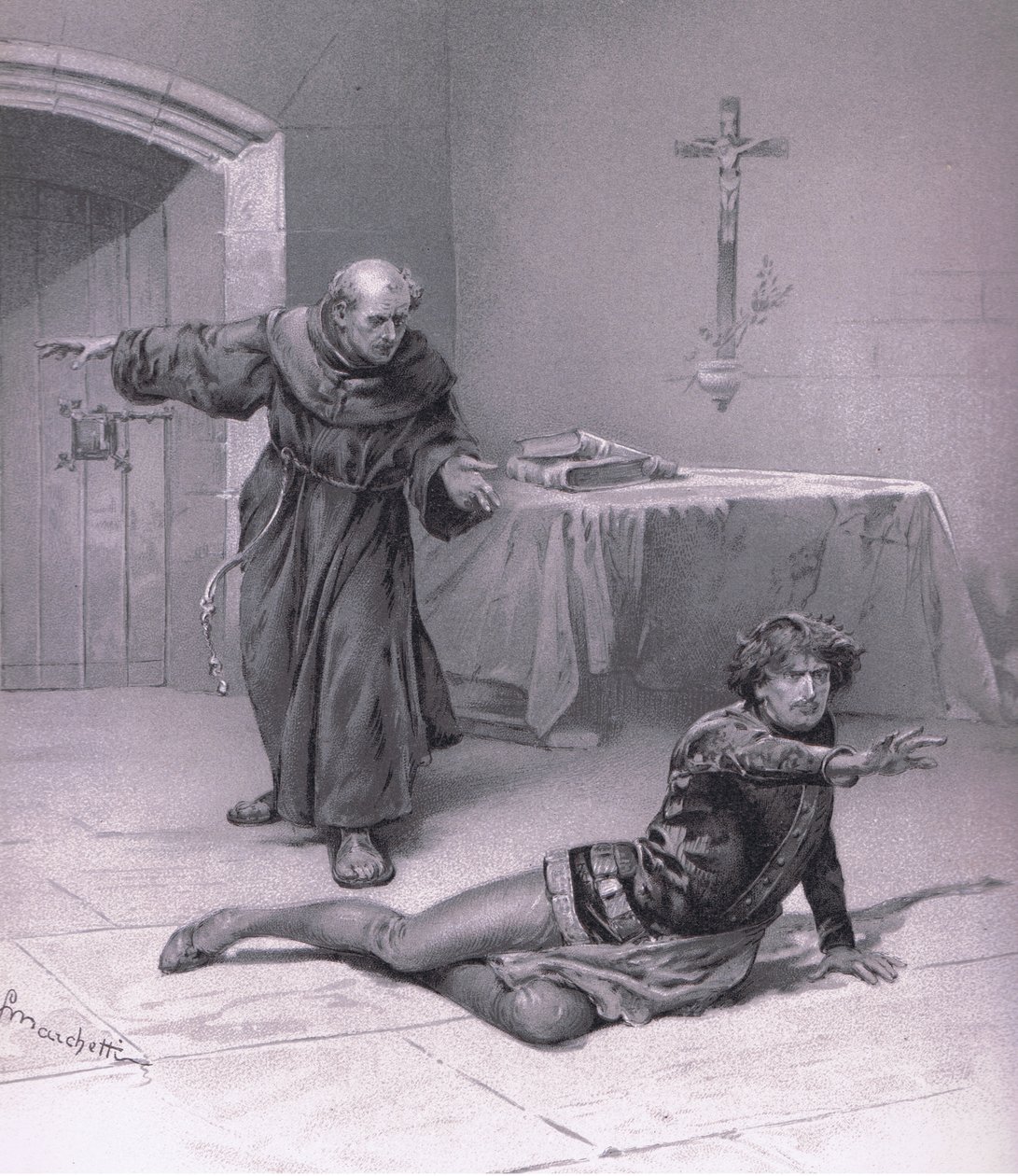 Żyj tu w niebie i możesz na nią patrzeć., ilustracja z Romea i Julii, autorstwa Ludovico Marchetti