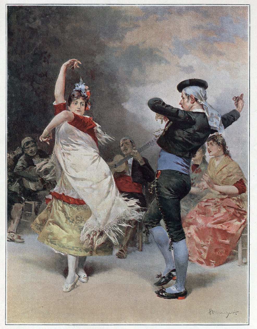 Cyganie z Granady. Chromotypografia Ludovico Marchetti (1853-1909) 1889 Ze zbiorów prywatnych. autorstwa Ludovico Marchetti