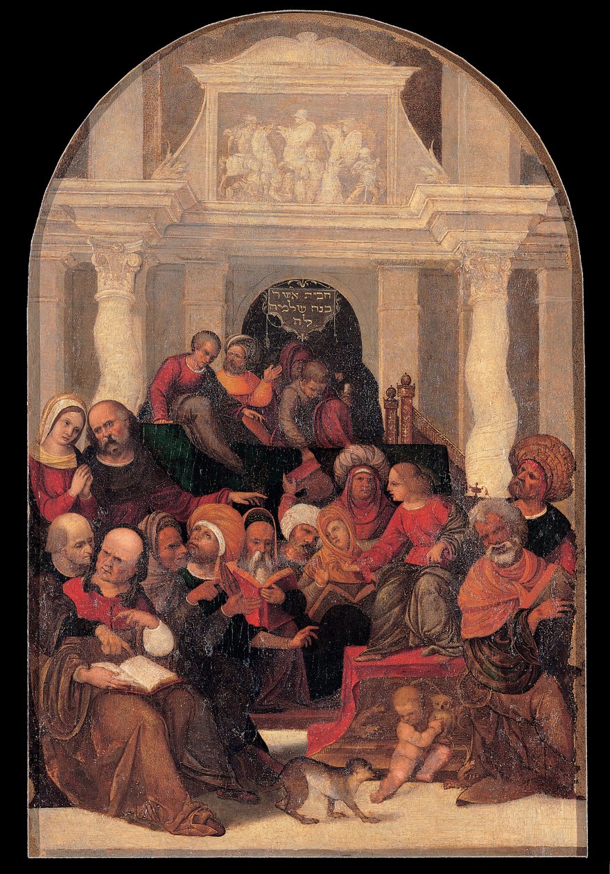 Chrystus wśród lekarzy autorstwa Ludovico Mazzolinos Workshop